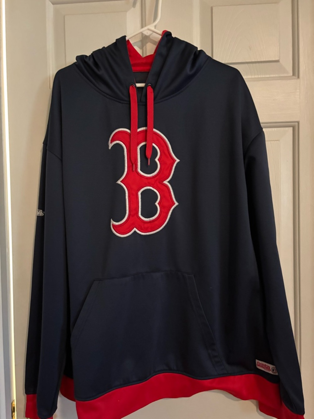 Stitches Navy Pullover with White Script Logo